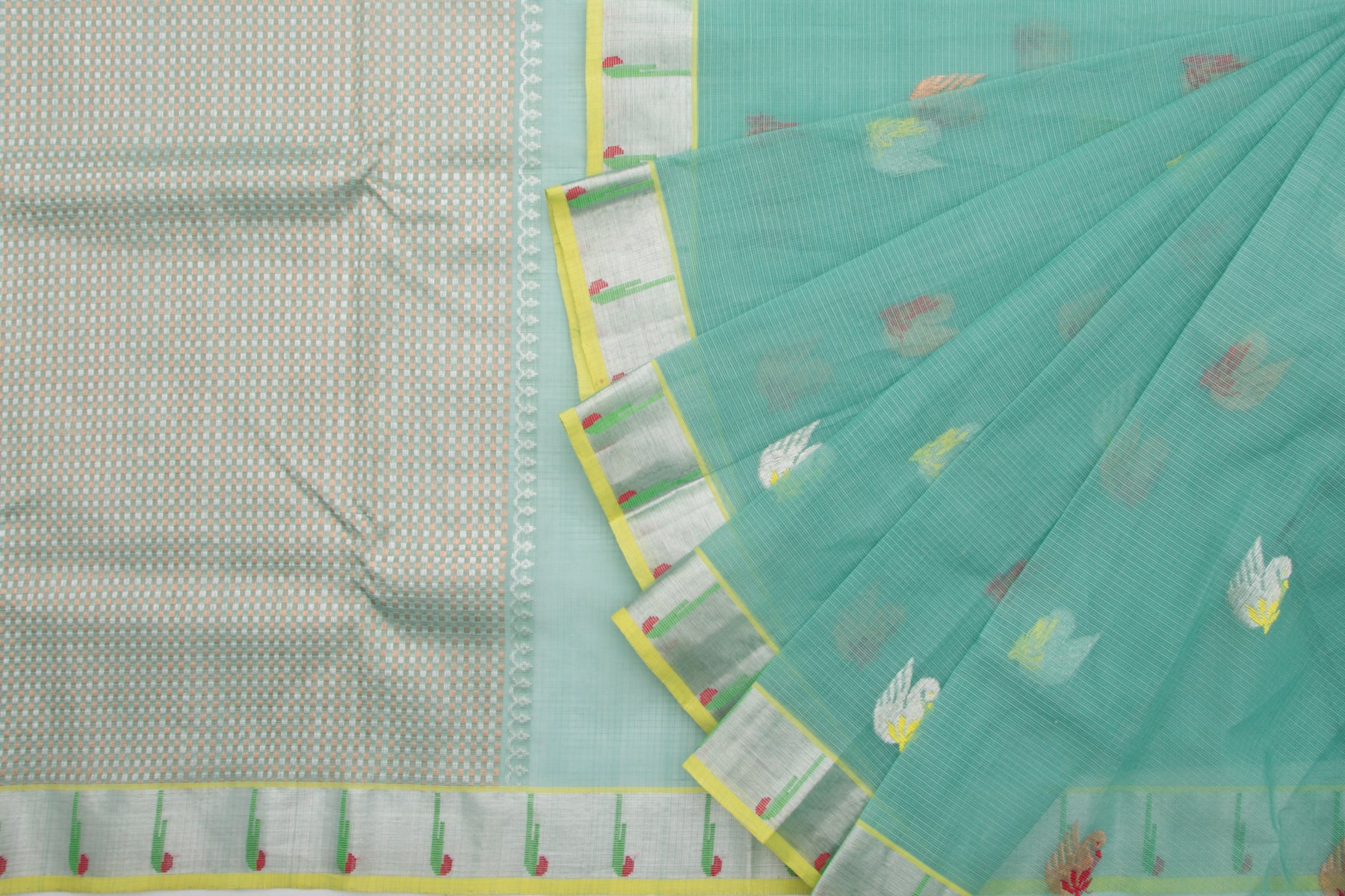 Kota Silk Butta Green Saree