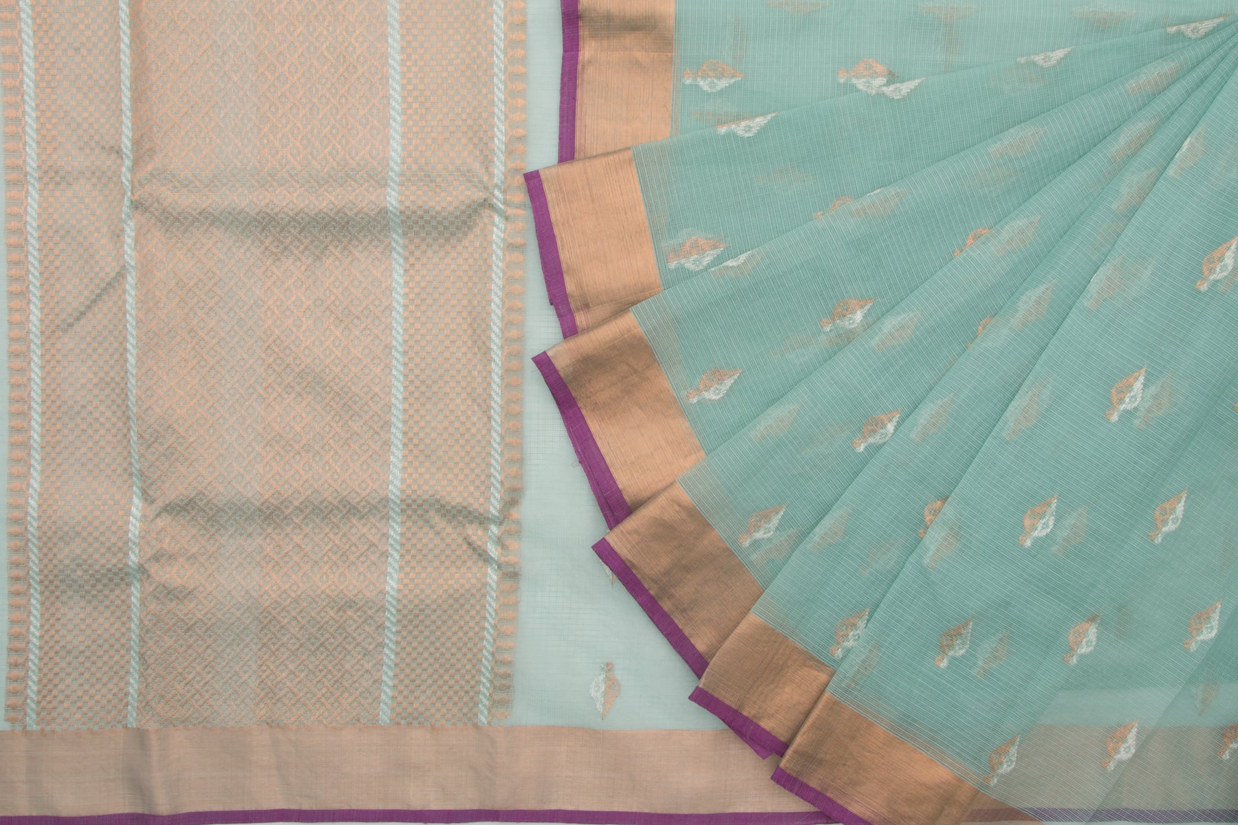 Kota Silk Butta Sea Green Saree