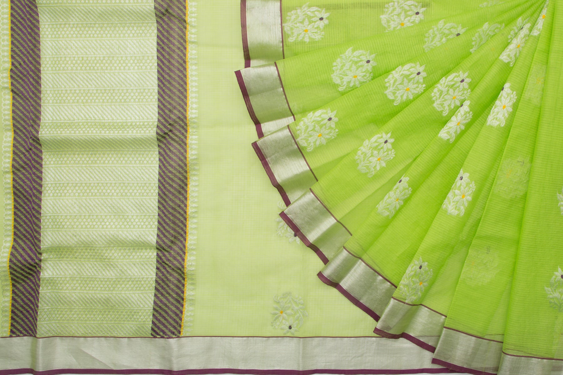 Kota Silk Meenakari Butta Green Saree