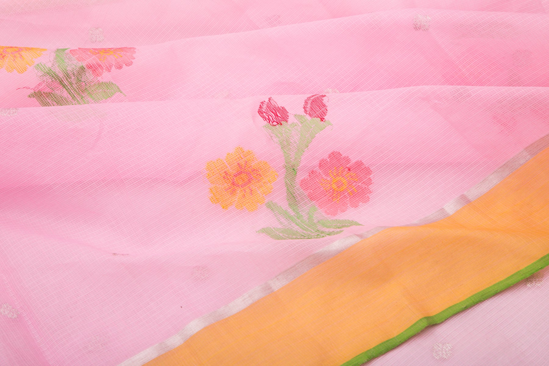 Kota Silk Butta Baby Pink Saree