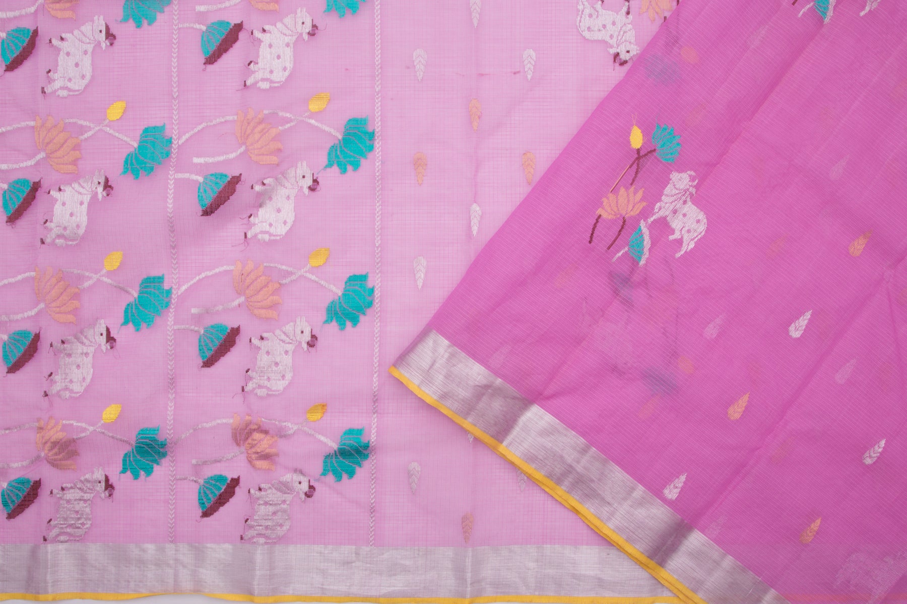 Kota Silk Butta Pink Saree