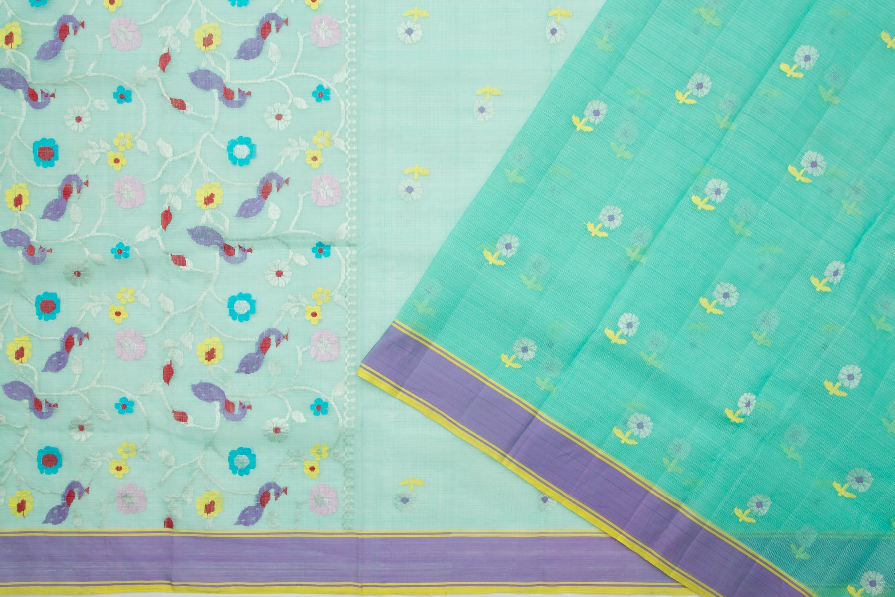 Kota Silk Butta Sea Green Saree