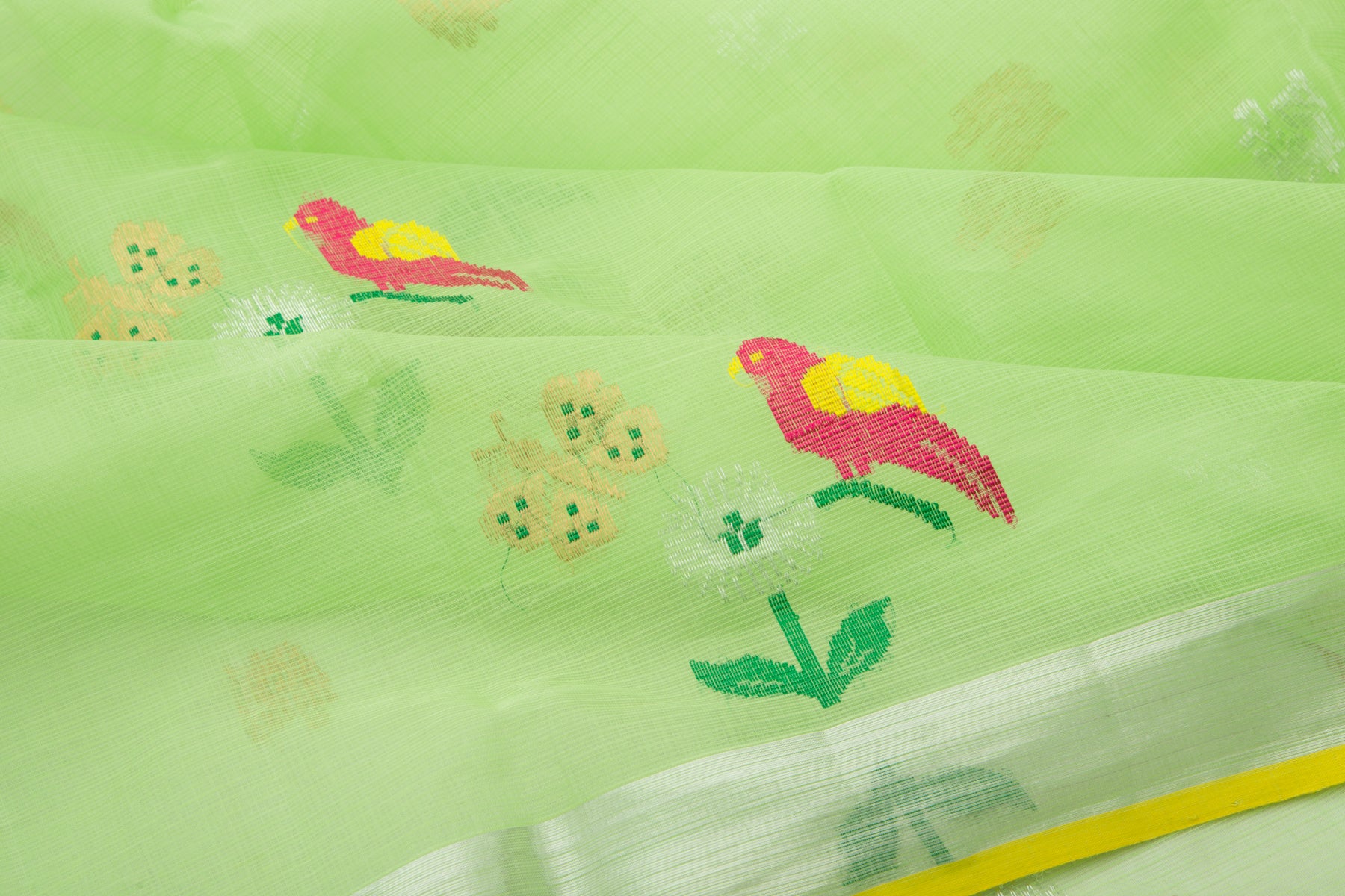 Kota Silk Butta Pastel Green Saree