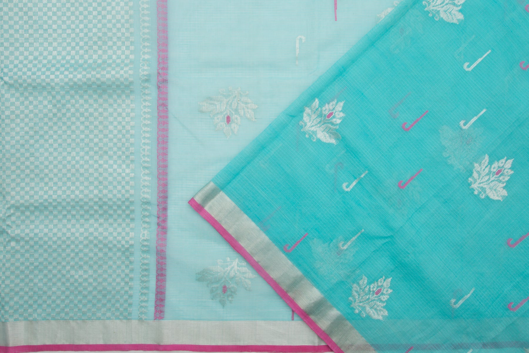Kota Silk Butta Sky Blue Saree