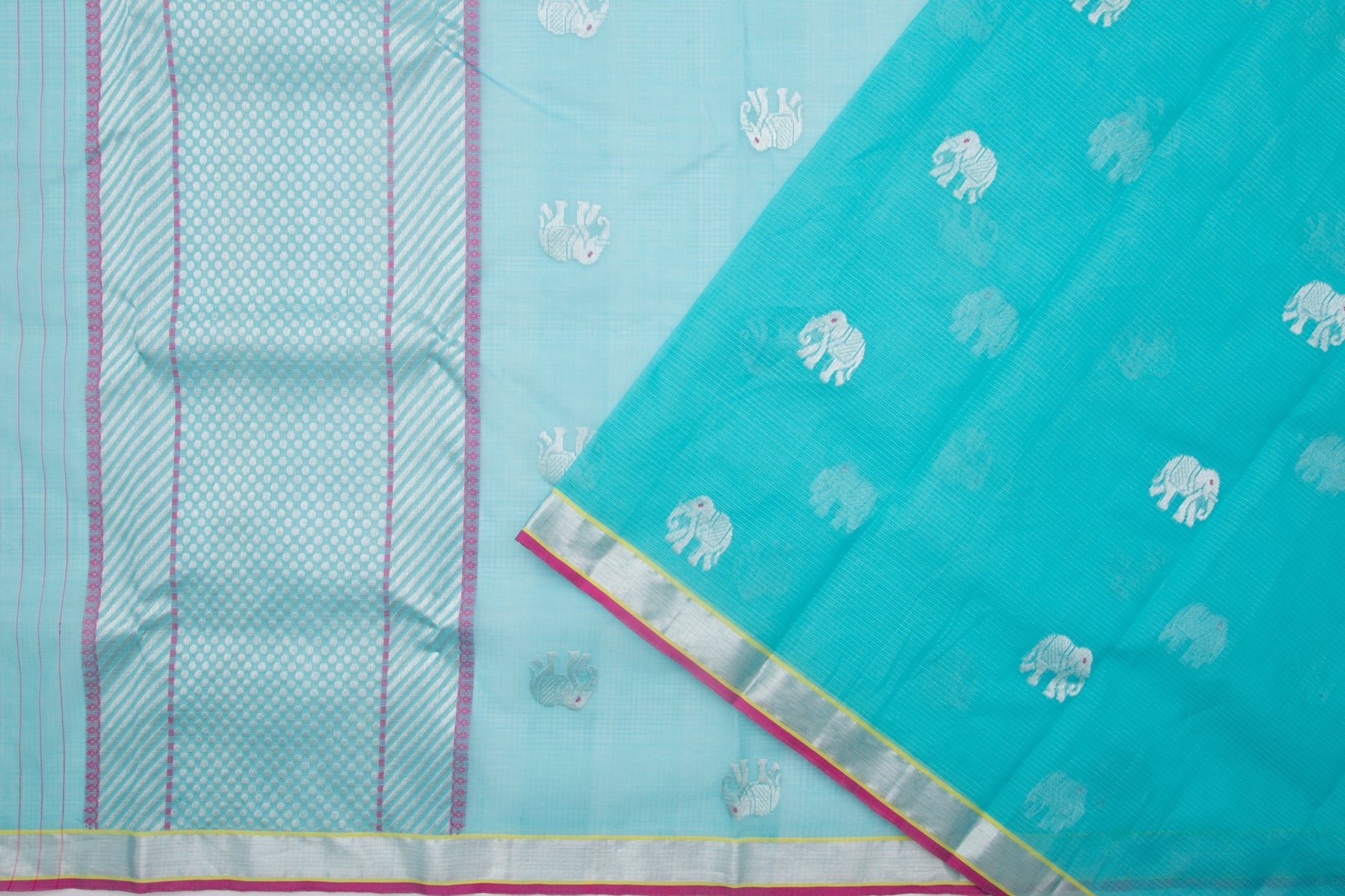 Kota Silk Butta Sky Blue Saree