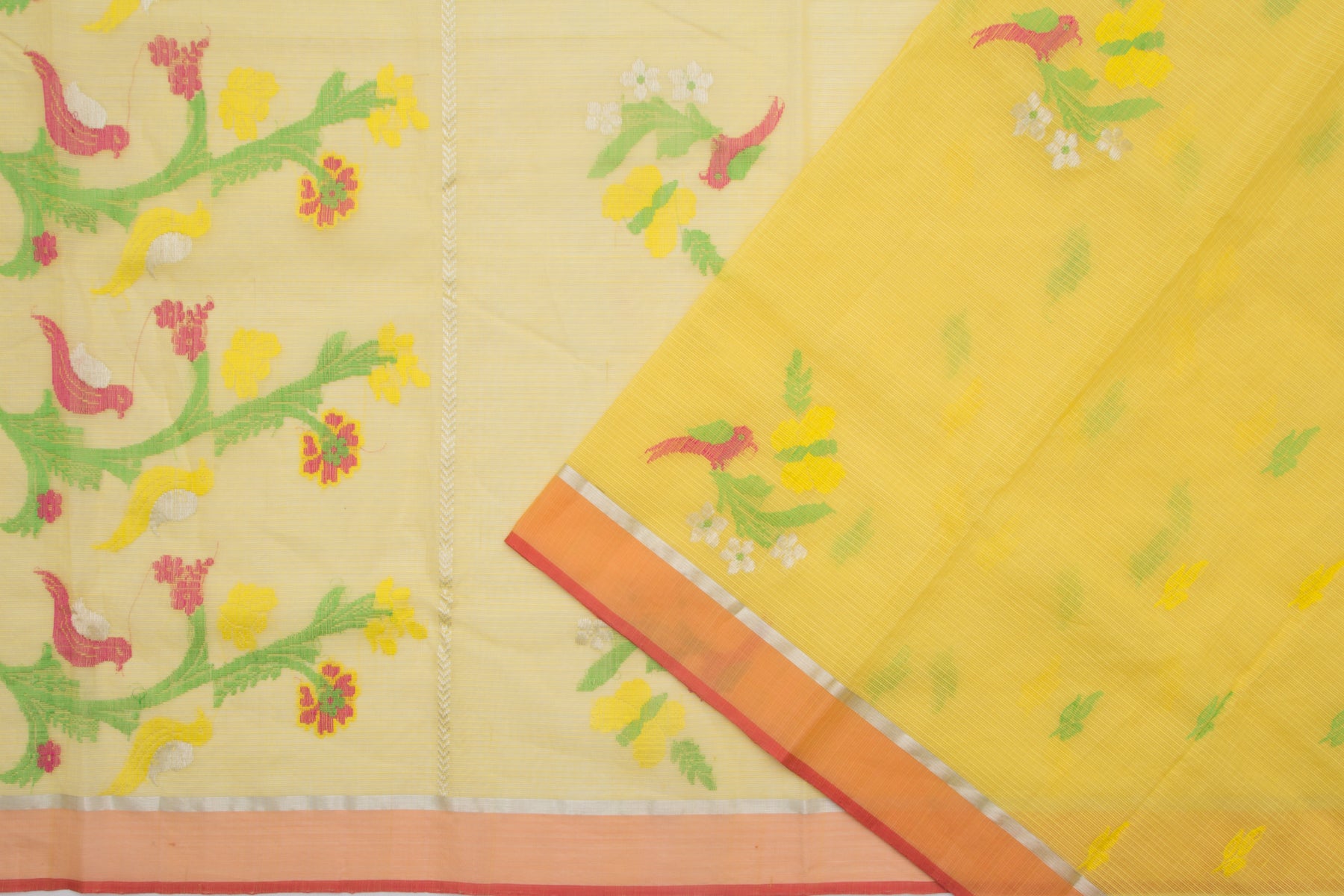 Kota Silk Butta Yellow Saree