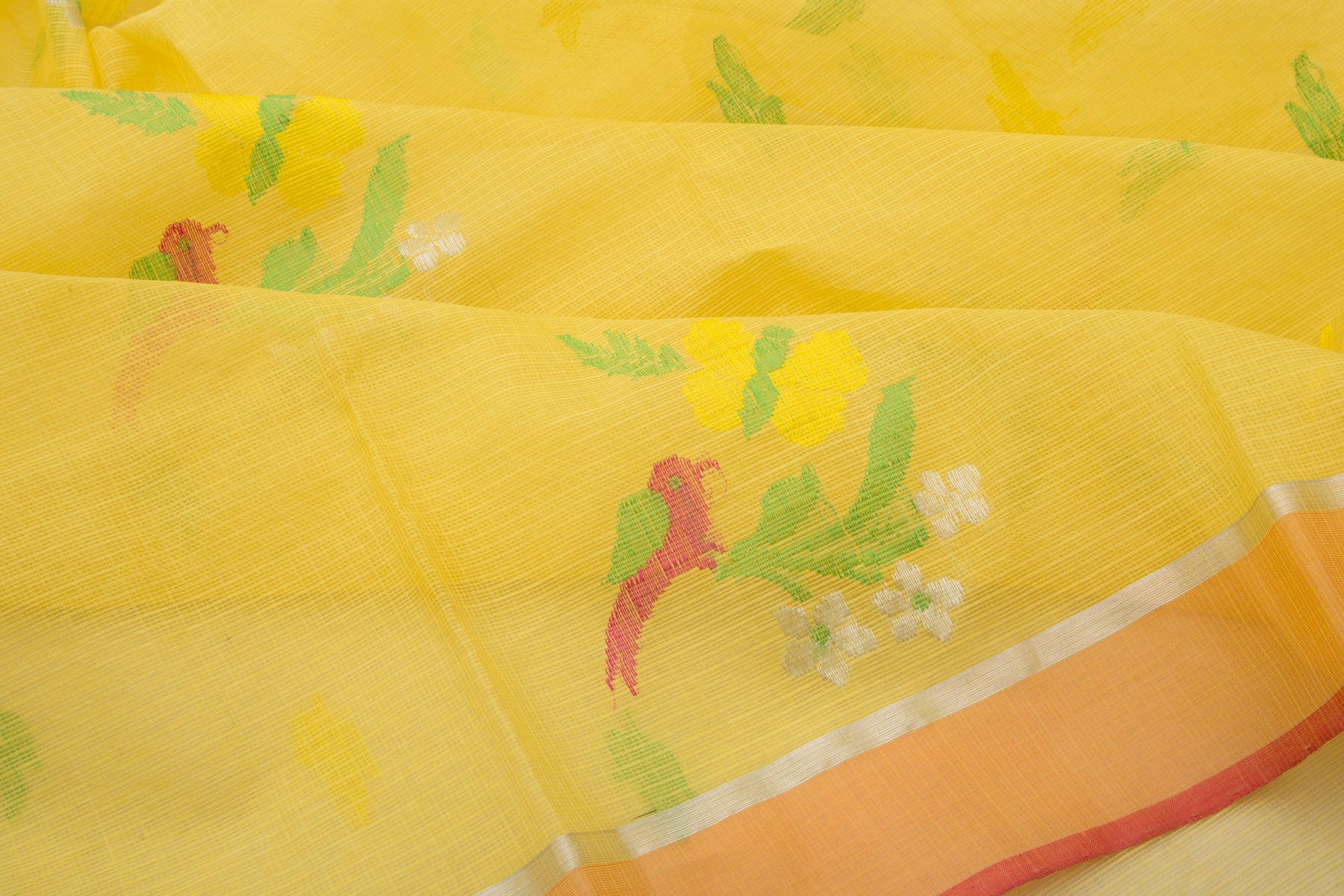 Kota Silk Butta Yellow Saree