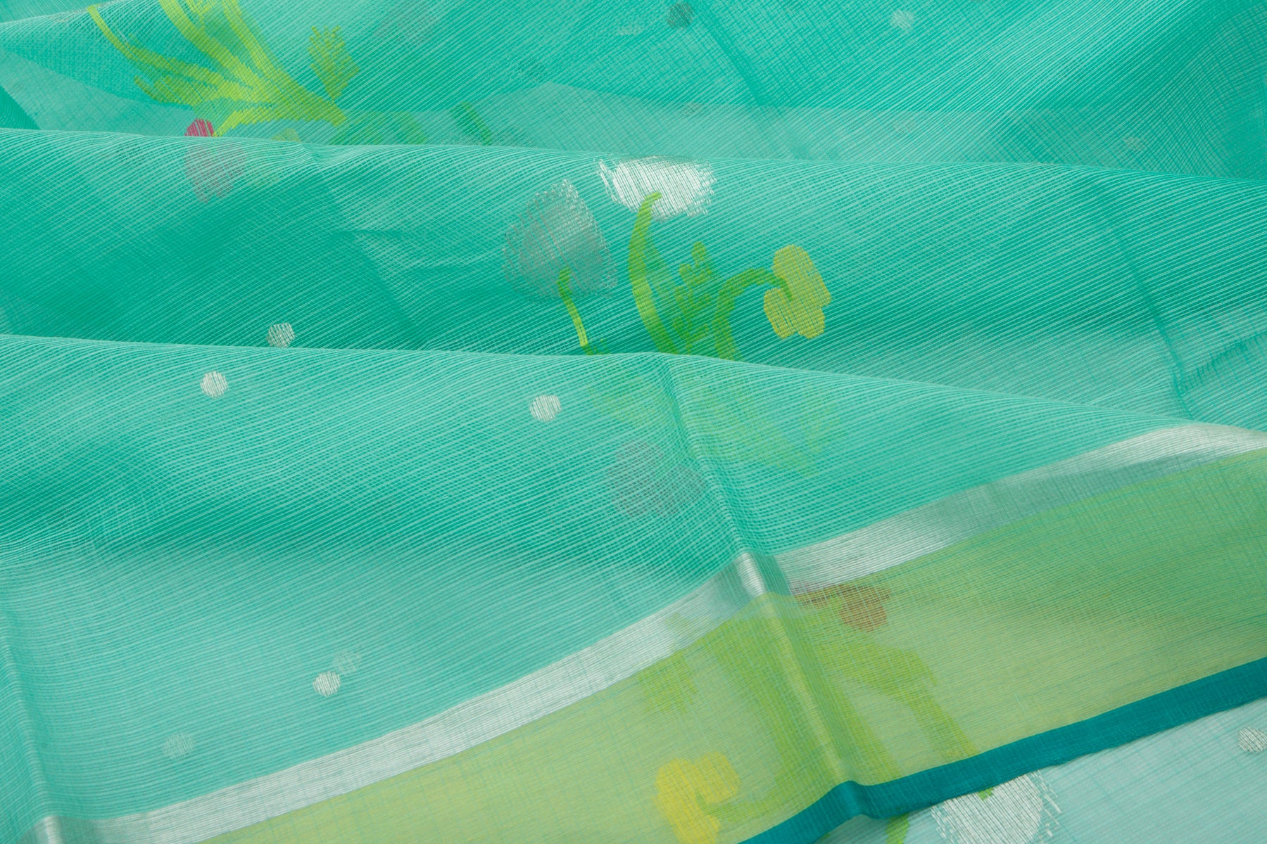 Kota Silk Butta Sea Green Saree