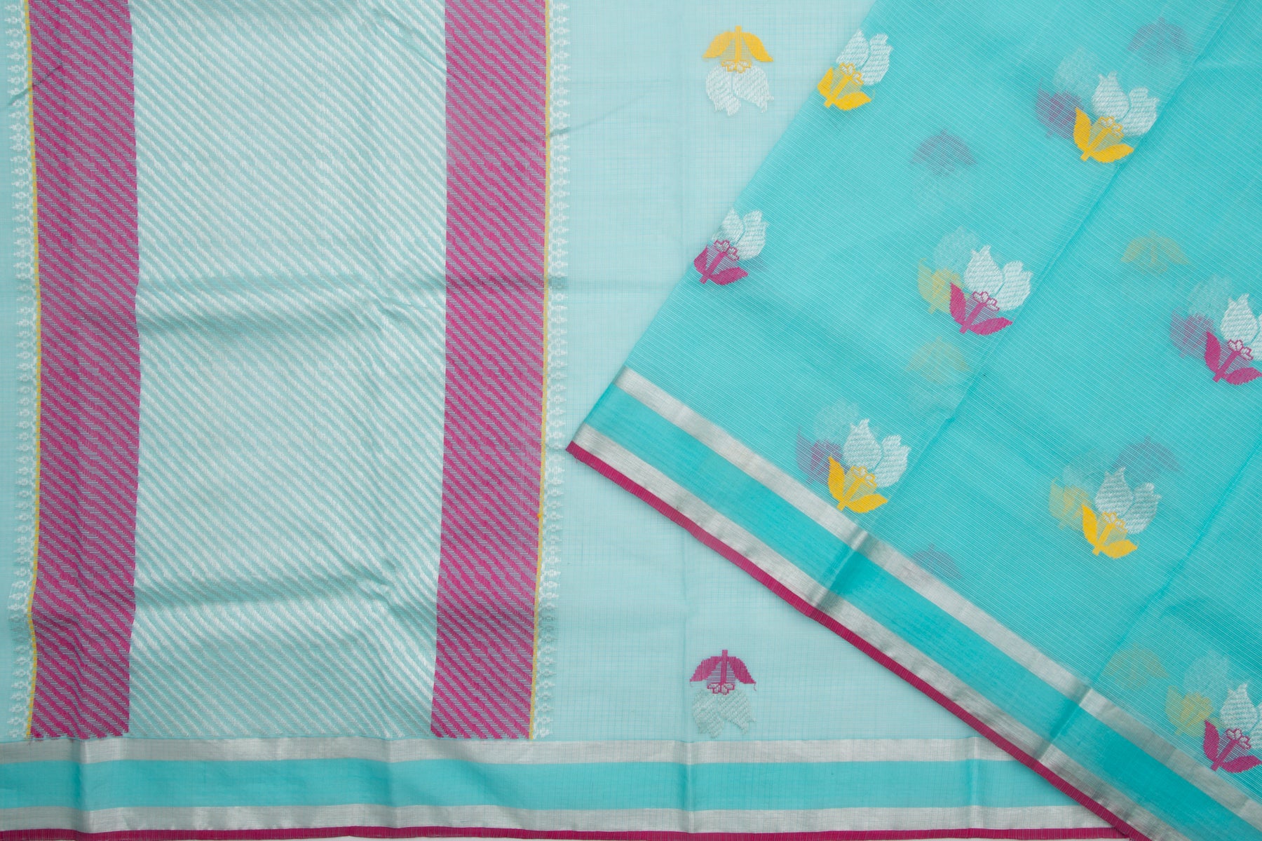 Kota Silk Butta Sky Blue Saree