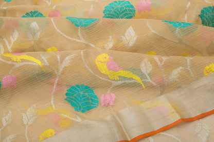 Kota Silk Jaal Pastel Orange Saree