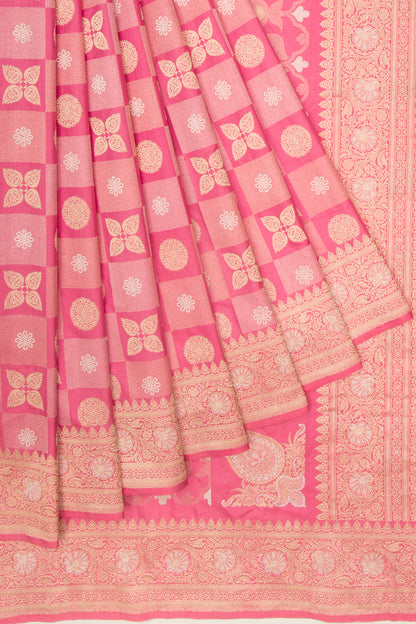 Banarasi Silk Tissue Butta Pink Saree