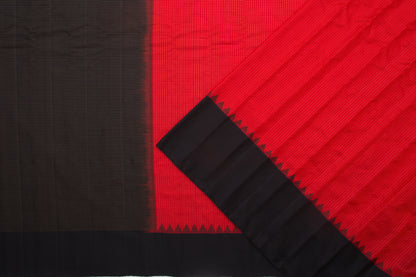 Gadwal Silk Checks Red Saree