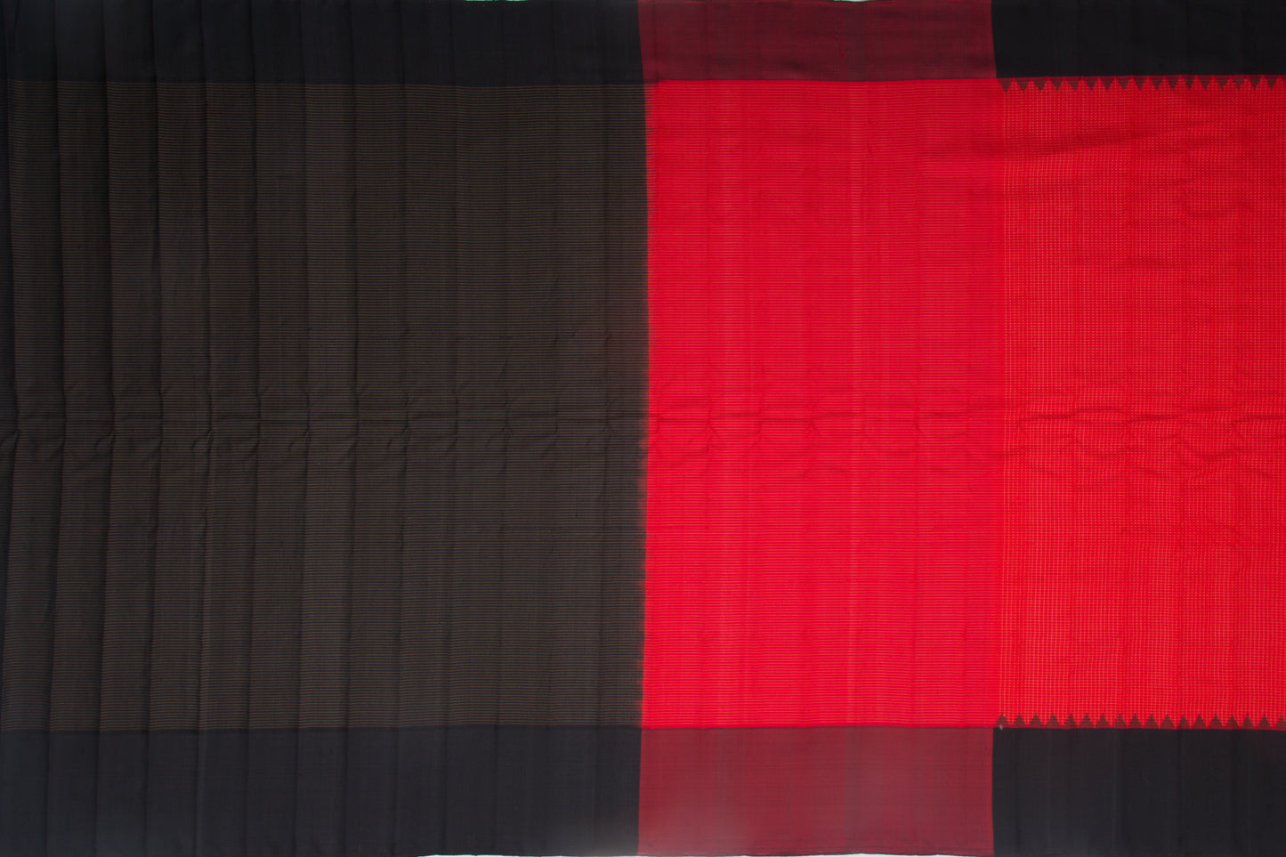 Gadwal Silk Checks Red Saree