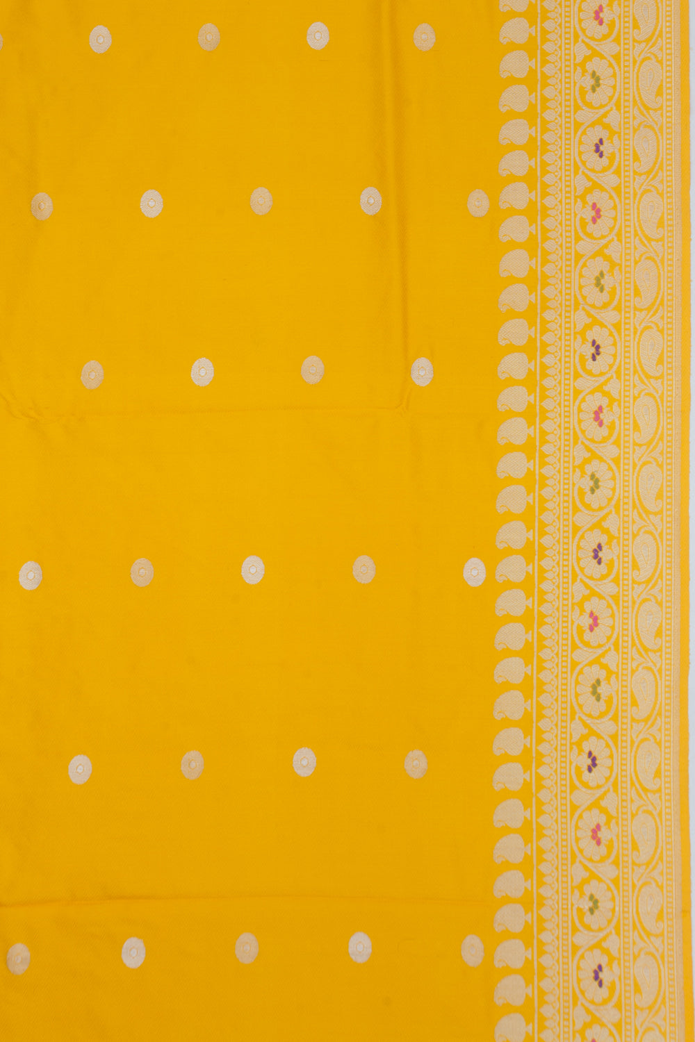 Banarasi Silk Kadwa Jacquard And Butta Yellow Saree