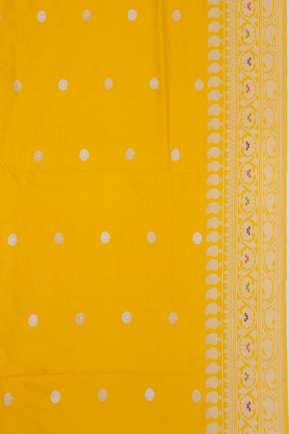 Banarasi Silk Kadwa Jacquard And Butta Yellow Saree