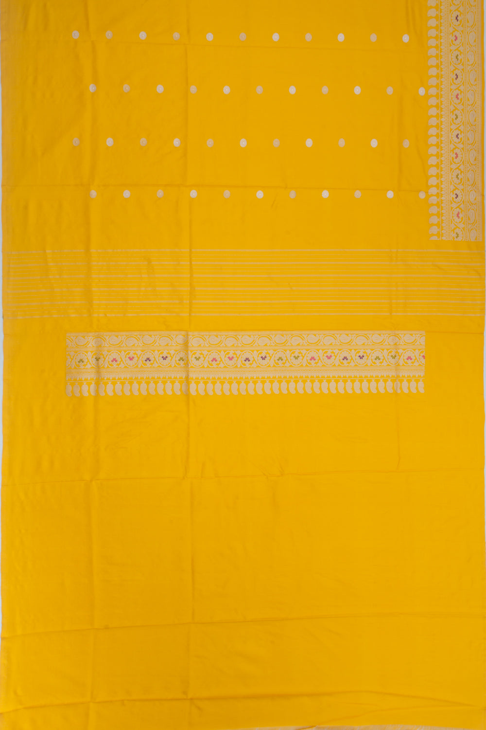 Banarasi Silk Kadwa Jacquard And Butta Yellow Saree