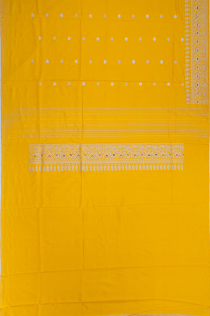 Banarasi Silk Kadwa Jacquard And Butta Yellow Saree