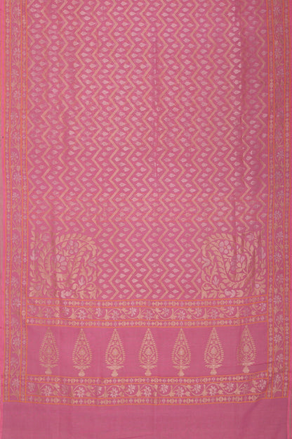 Banarasi Cotton Jamdani Pink Saree