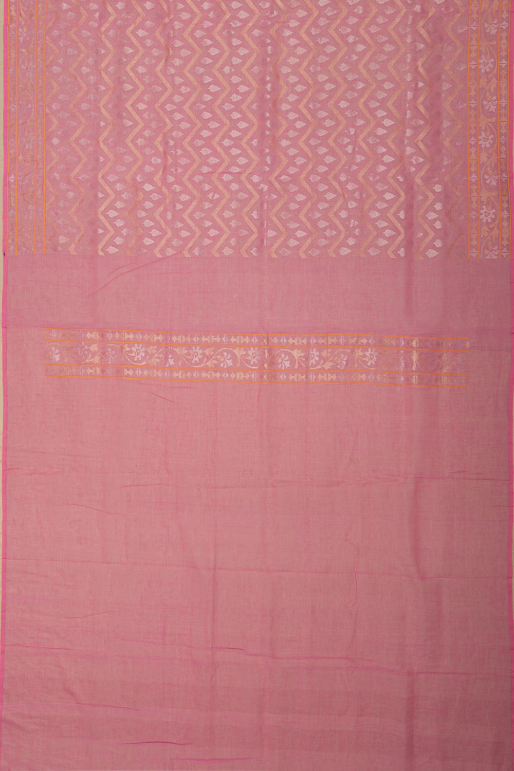 Banarasi Cotton Jamdani Pink Saree