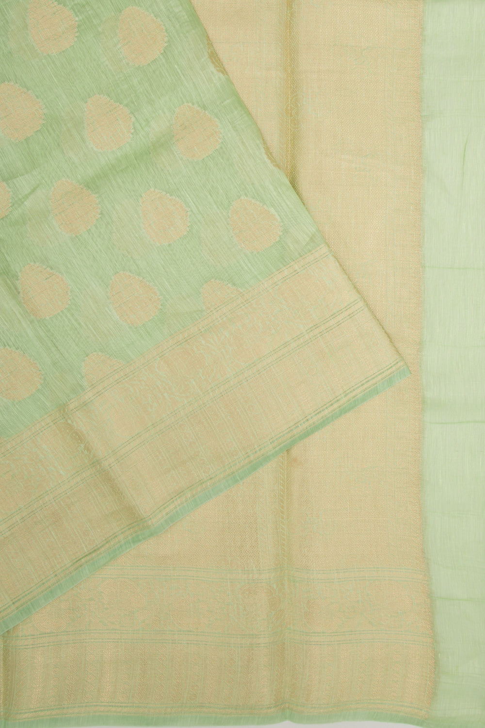 Linen Butta Green Saree