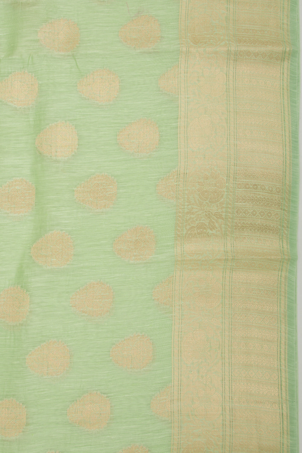 Linen Butta Green Saree
