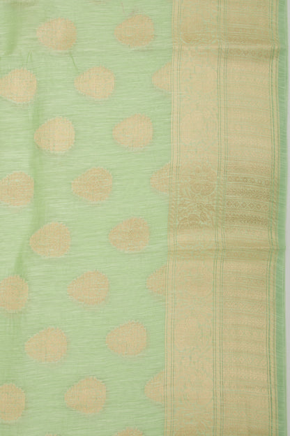 Linen Butta Green Saree