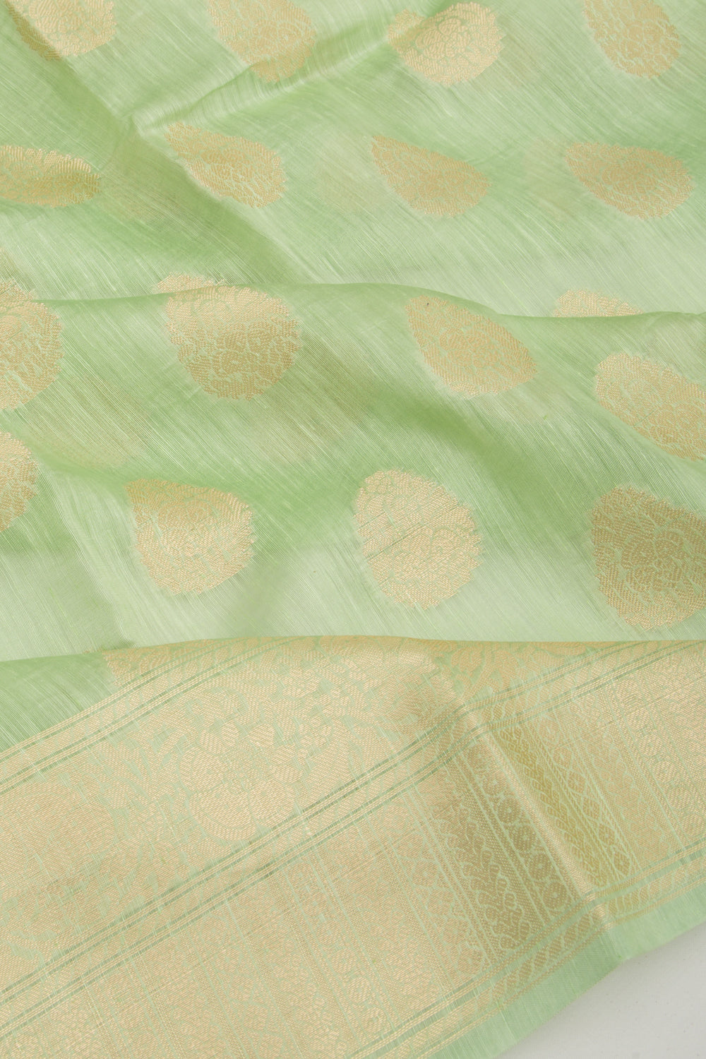 Linen Butta Green Saree