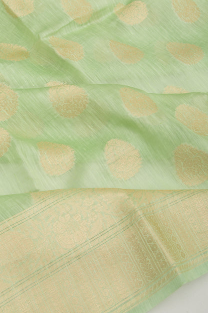 Linen Butta Green Saree