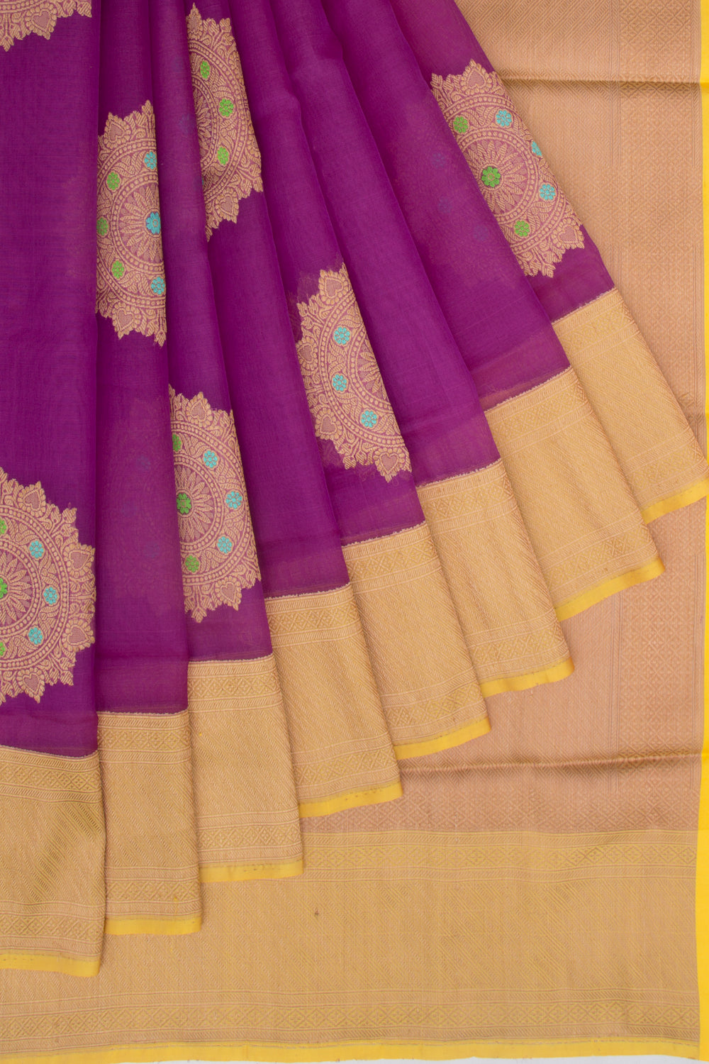 Banarasi Kora Organza Butta Purple Saree