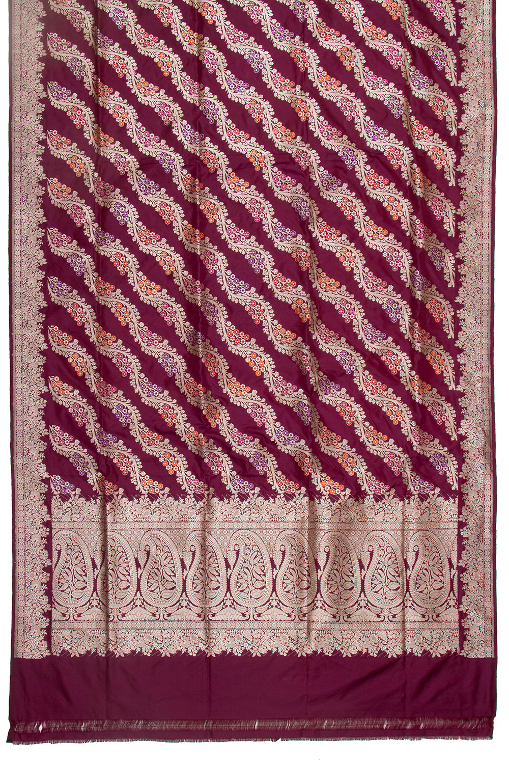 Banarasi Silk Kadwa Leheriya Purple Saree