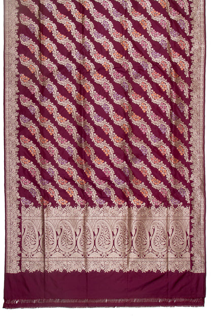 Banarasi Silk Kadwa Leheriya Purple Saree