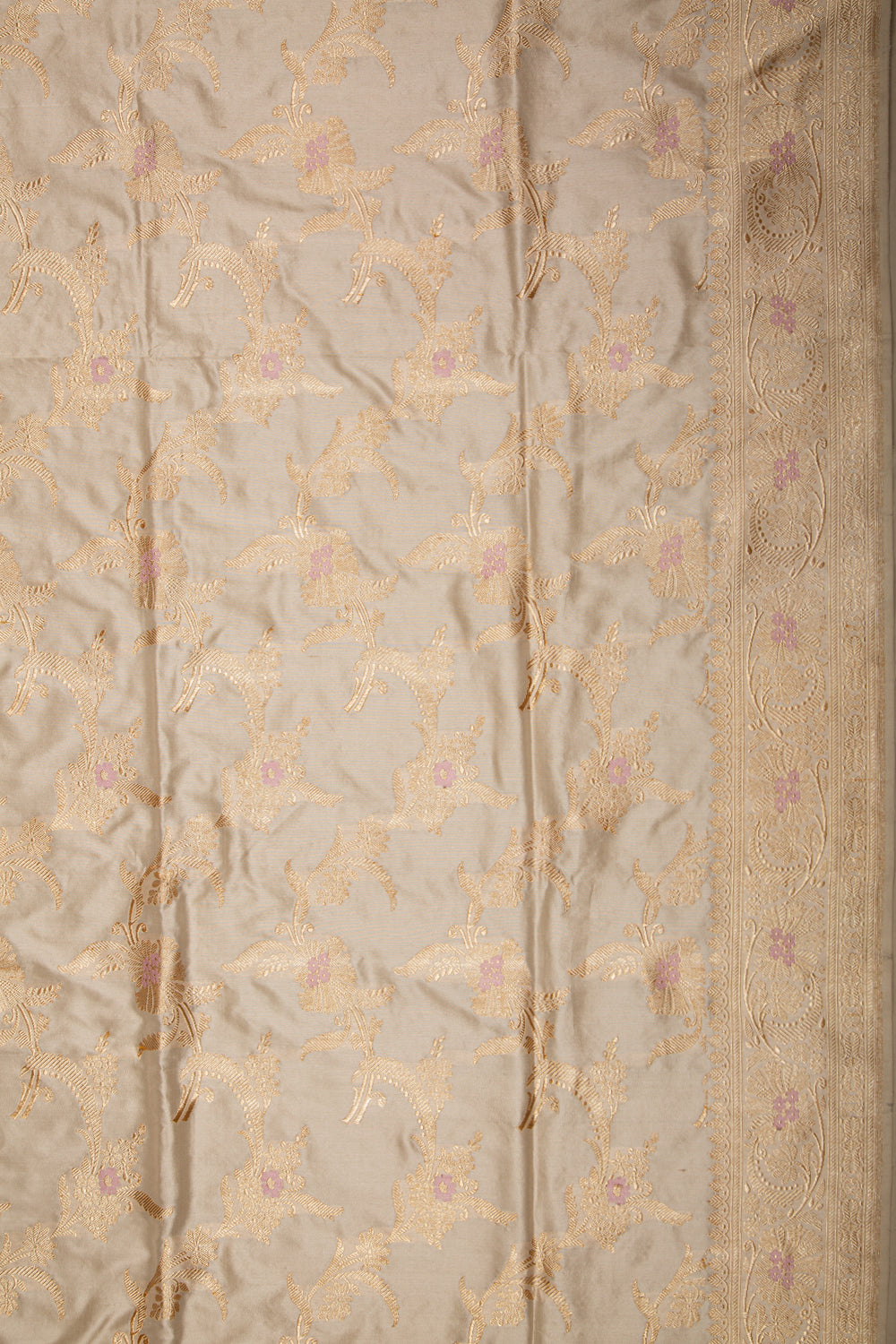 Banarasi Silk Kadwa Jaal Cream Saree