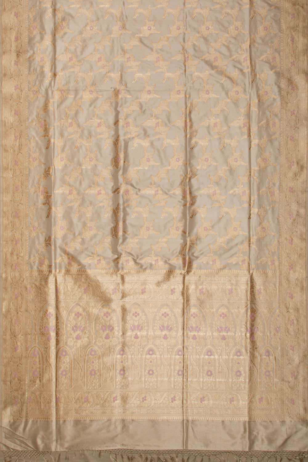 Banarasi Silk Kadwa Jaal Cream Saree