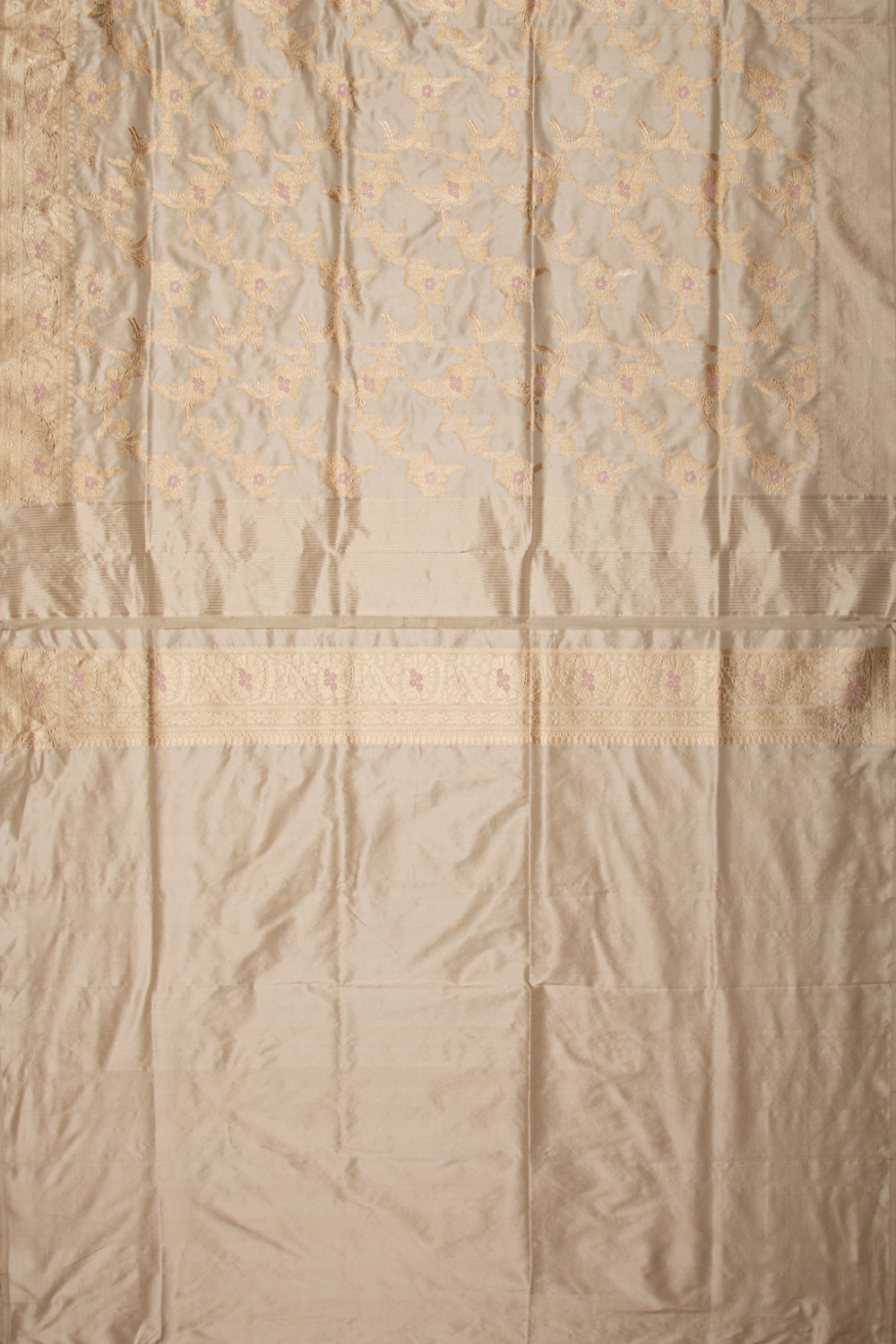 Banarasi Silk Kadwa Jaal Cream Saree