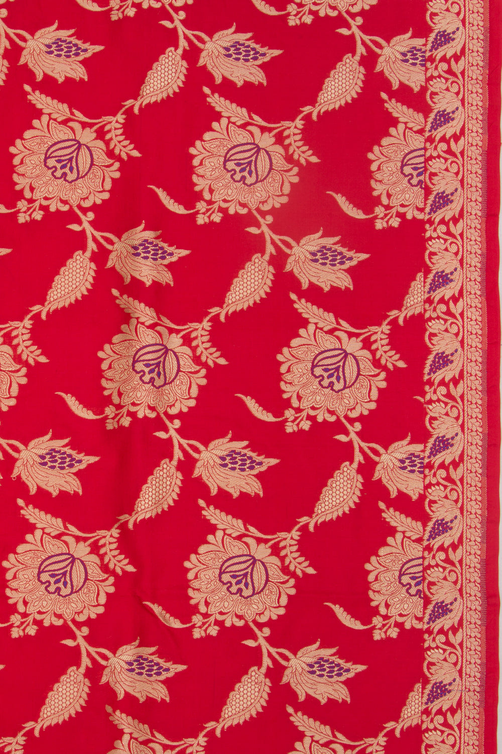 Banarasi Silk Jaal Red Saree