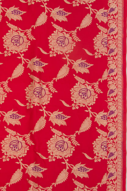 Banarasi Silk Jaal Red Saree