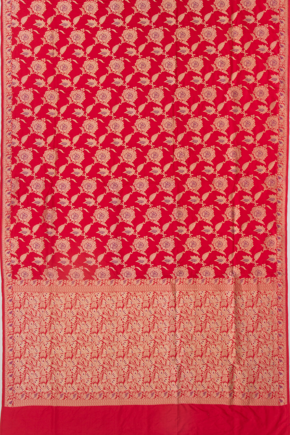 Banarasi Silk Jaal Red Saree