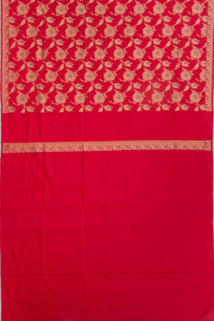Banarasi Silk Jaal Red Saree