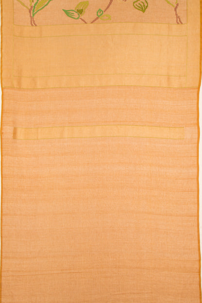 Banarasi Cotton Jamdani Mustard Yellow Saree