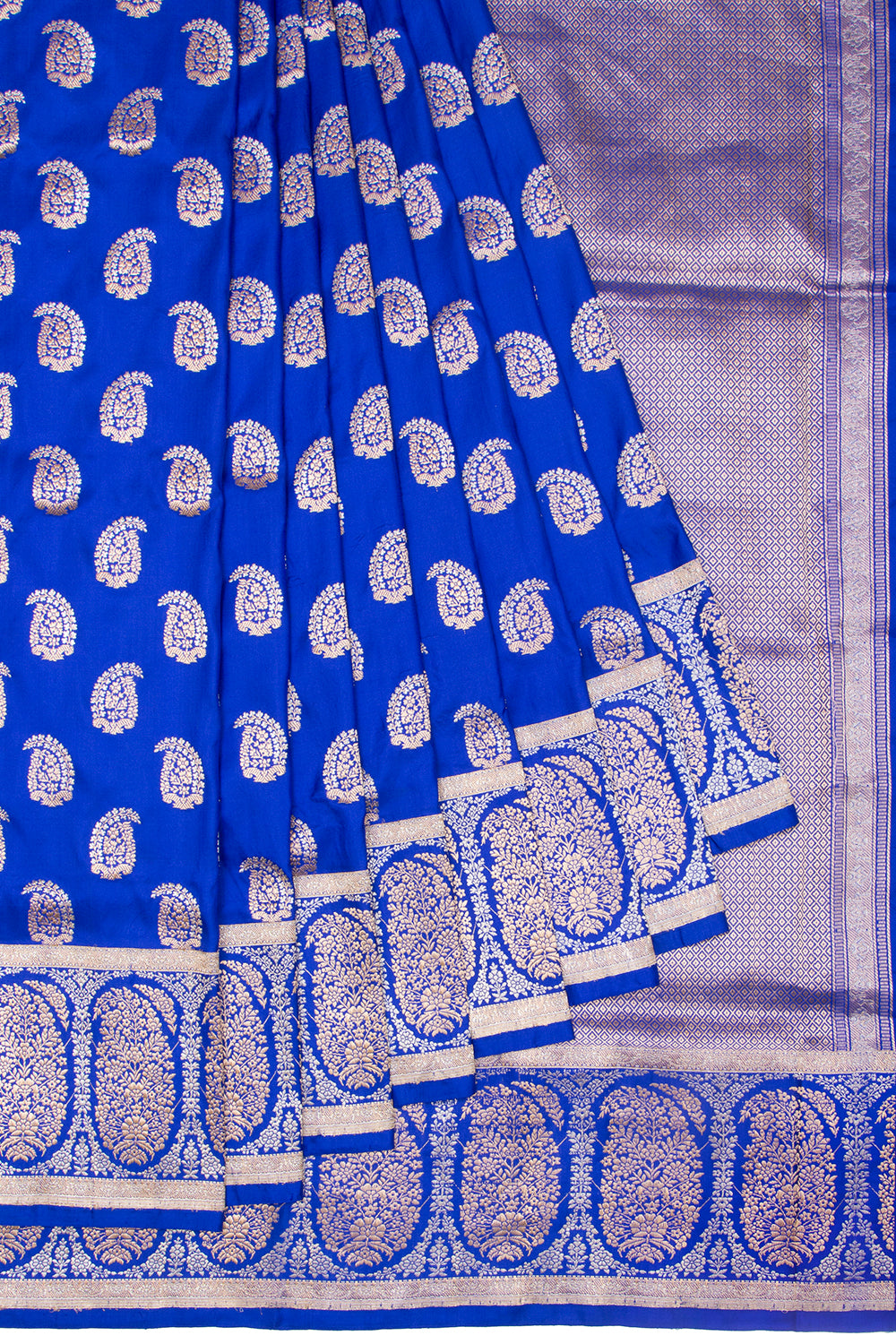 Banarasi Silk Kadwa Butta Royal Blue Saree