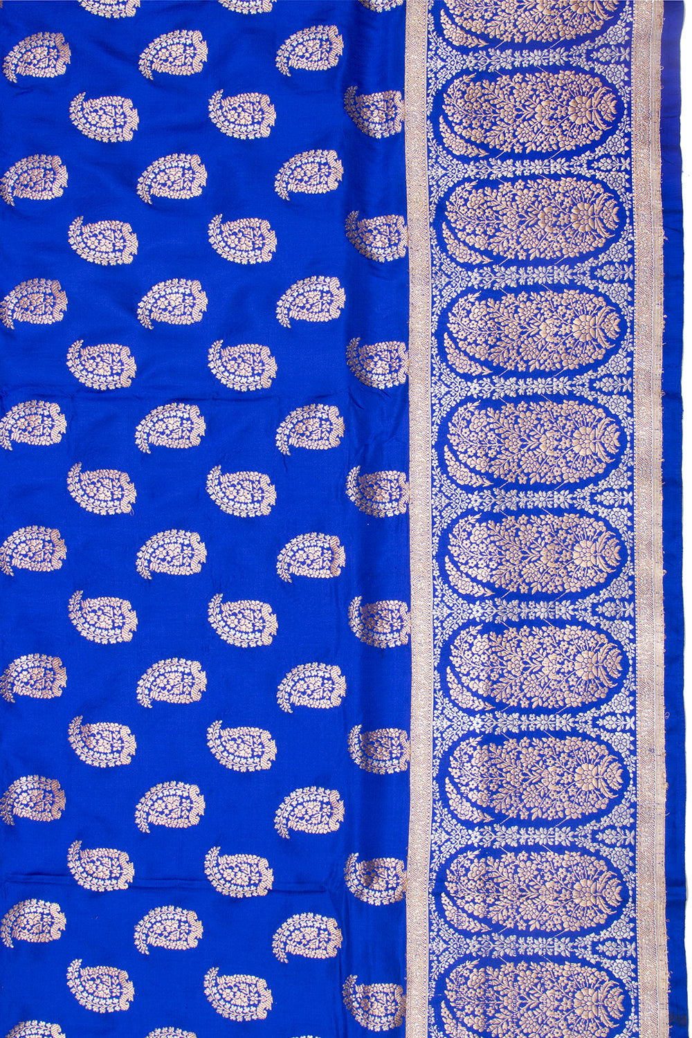 Banarasi Silk Kadwa Butta Royal Blue Saree