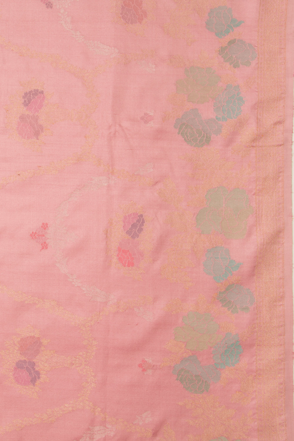 Banarasi Silk Brocade Pink Saree-Not Allowed Online