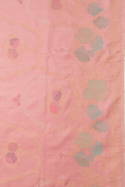 Banarasi Silk Brocade Pink Saree-Not Allowed Online