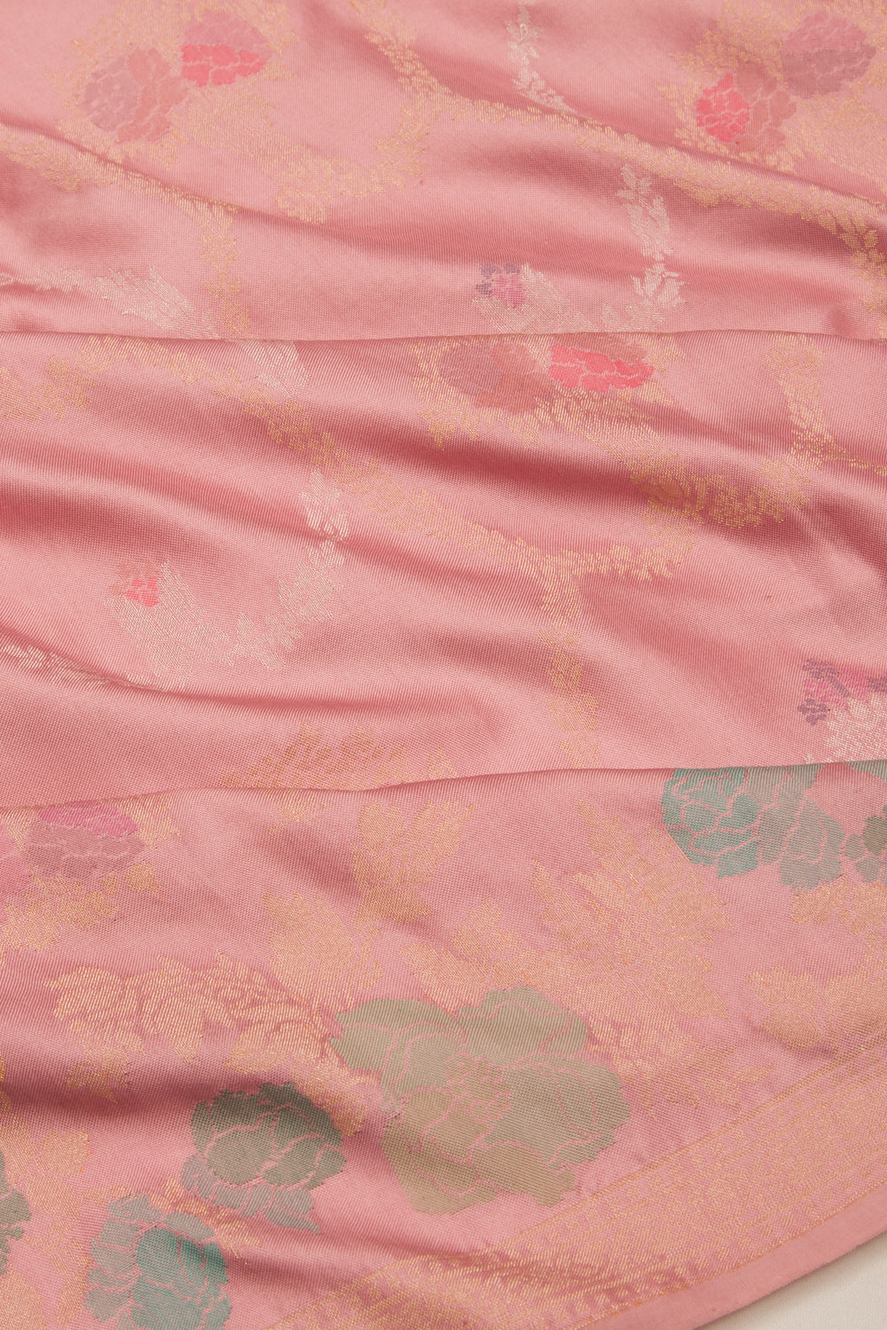 Banarasi Silk Brocade Pink Saree-Not Allowed Online