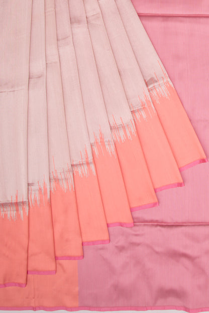 Banarasi Silk Tissue Brocade Peach Saree