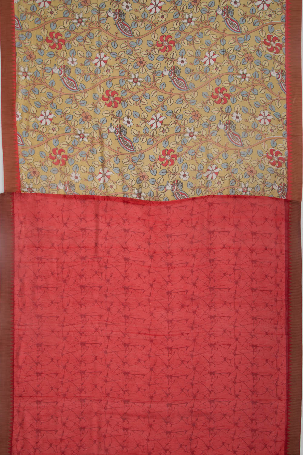 Chanderi Silk Printed Green Saree