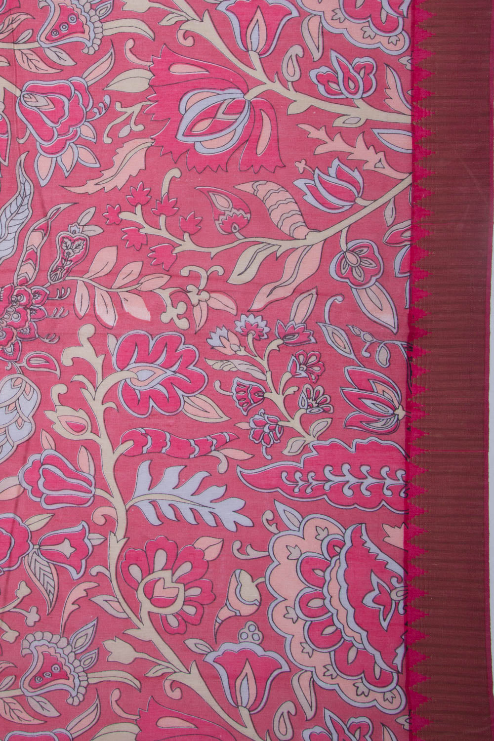Chanderi Silk Printed Pink Saree