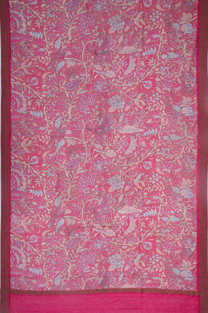 Chanderi Silk Printed Pink Saree