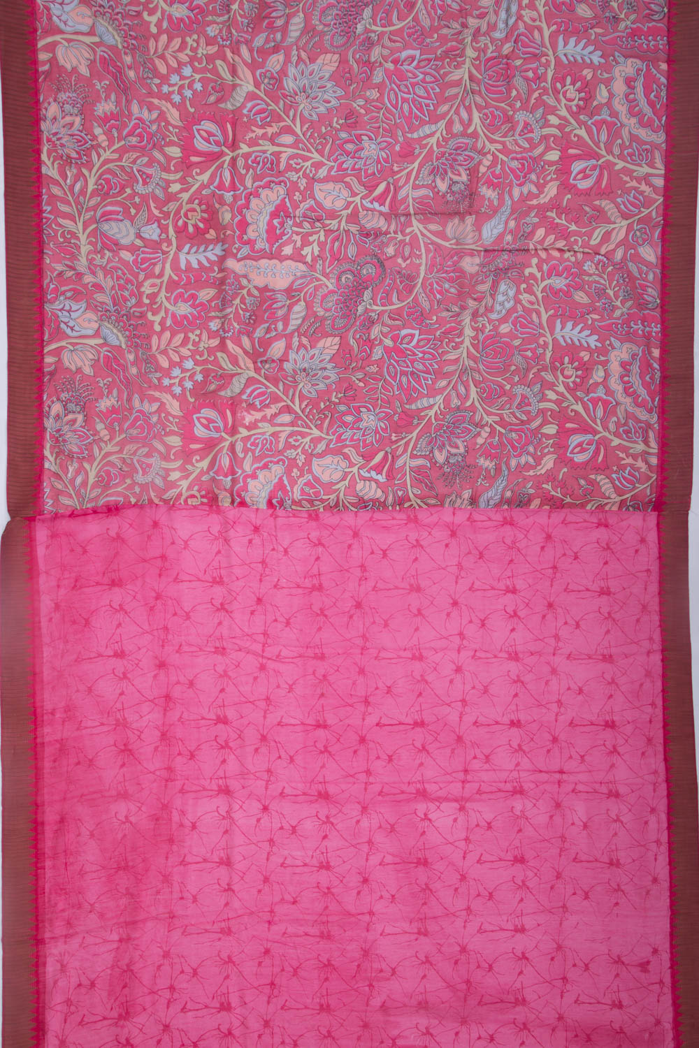 Chanderi Silk Printed Pink Saree