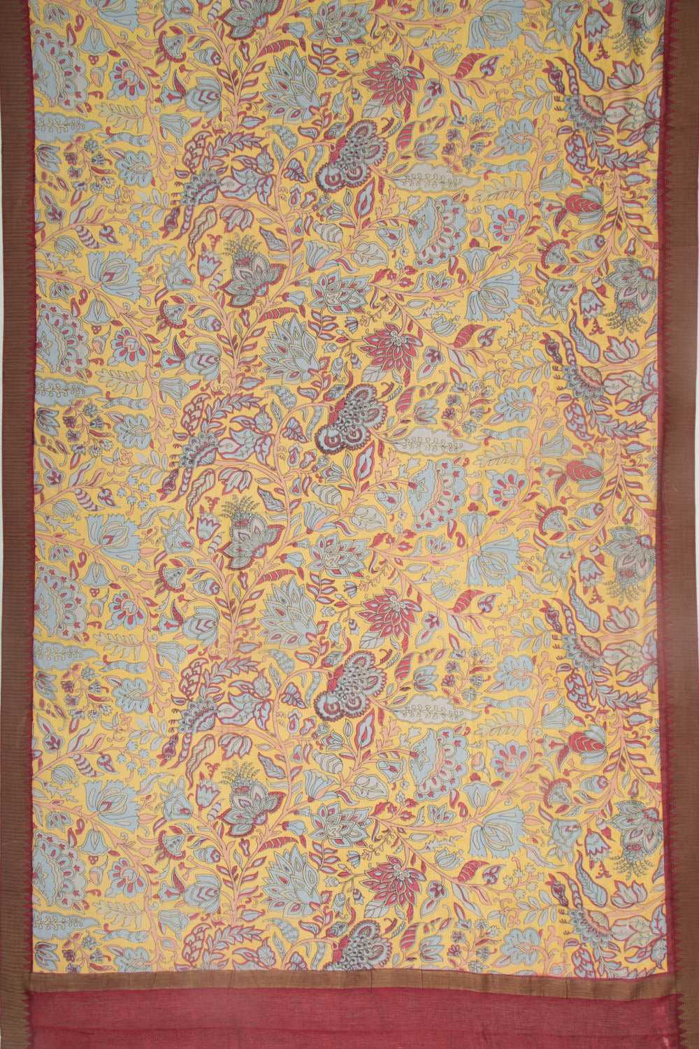 Chanderi Silk Printed Yellow Saree
